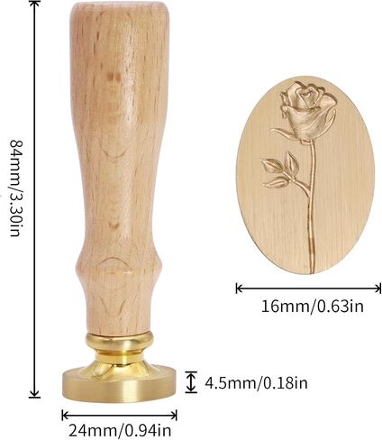 Wax Seal Stamp 3D Relief Wax Seal Removable Wooden Handle Wax Seal Stamps Personalized Wax Seal Stamp Stereoscopic Rose Wax Seal Stamp Make Envelopes Wedding Invitations Postcards Invitations in Kuwait