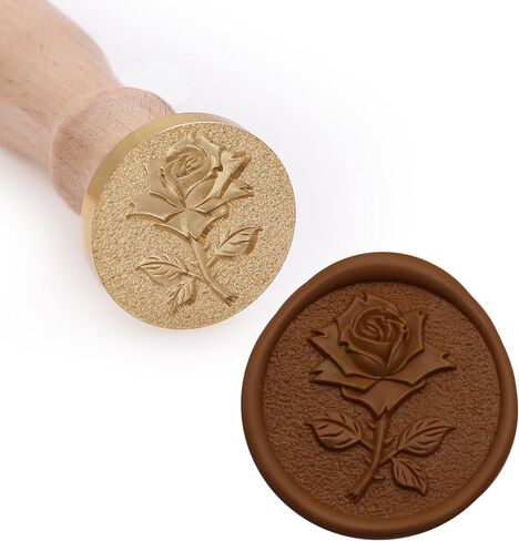 ختم الشمع ختم 3D الإغاثة ختم الشمع مقبض خشبي قابل للإزالة الشمع ختم الطوابع شخصية ختم الشمع ختم مجسمة روز ختم الشمع ختم جعل المغلفات دعوات الزفاف بطاقات بريدية دعوات in Kuwait