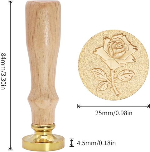 ختم الشمع ختم 3D الإغاثة ختم الشمع مقبض خشبي قابل للإزالة الشمع ختم الطوابع شخصية ختم الشمع ختم مجسمة روز ختم الشمع ختم جعل المغلفات دعوات الزفاف بطاقات بريدية دعوات in Kuwait