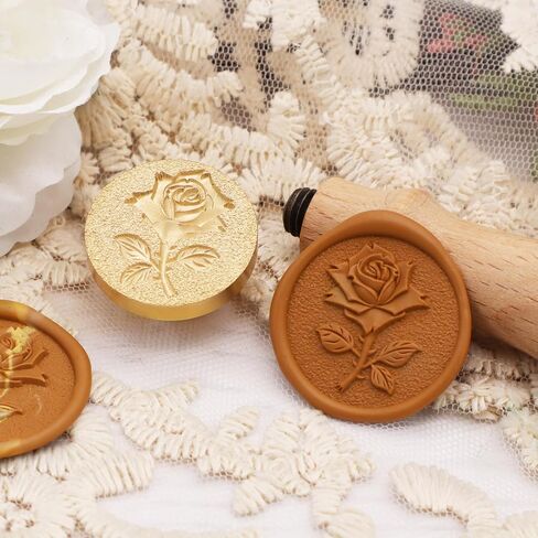 ختم الشمع ختم 3D الإغاثة ختم الشمع مقبض خشبي قابل للإزالة الشمع ختم الطوابع شخصية ختم الشمع ختم مجسمة روز ختم الشمع ختم جعل المغلفات دعوات الزفاف بطاقات بريدية دعوات in Kuwait