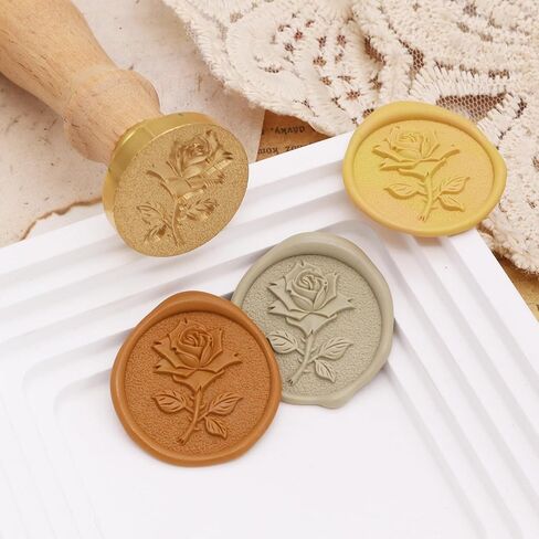 ختم الشمع ختم 3D الإغاثة ختم الشمع مقبض خشبي قابل للإزالة الشمع ختم الطوابع شخصية ختم الشمع ختم مجسمة روز ختم الشمع ختم جعل المغلفات دعوات الزفاف بطاقات بريدية دعوات in Kuwait