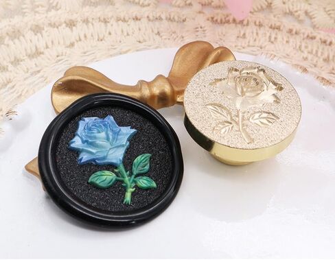 ختم الشمع ختم 3D الإغاثة ختم الشمع مقبض خشبي قابل للإزالة الشمع ختم الطوابع شخصية ختم الشمع ختم مجسمة روز ختم الشمع ختم جعل المغلفات دعوات الزفاف بطاقات بريدية دعوات in Kuwait