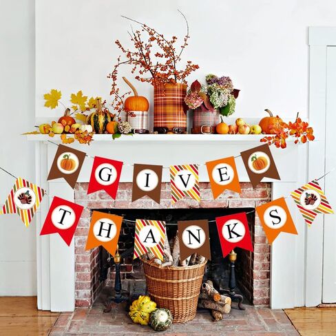 Thanksgiving Fall Party Supplies Tableware Set,Thanksgiving Disposable Dinnerware Include Plate,Cup,Napkin,Tablecloth,Banner,Thanksgiving Dinner Party Decorations Supplies(20 Guests) in Kuwait