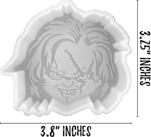 Halloween Chucky Doll Scary Fall Freshie Mold for Scented Cured Aroma Beads 3.25x3.8x0.8"D Southern Resin, Car Candle, Soap, Freshie Oven Safe Silicone Heat Resistant in Saudi Arabia