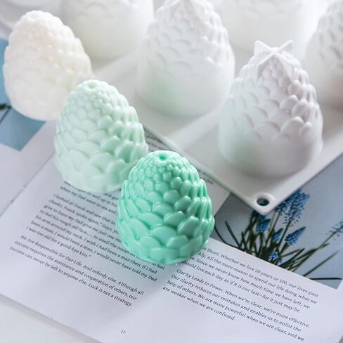 FVVMEED 8 تجويف 3D صنوبر مخروطي الشكل موس قوالب عيد الميلاد شمعة صنوبر سيليكون قالب كيك شمع صابون حلوى صينية خبز قالب حلوى حلوى حلوى حلوى حلوى قالب شوكولاتة شمعدة صناعة يدوية هدايا ديكور المنزل in Kuwait