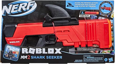 NERF Roblox MM2: Shark Seeker Dart Blaster، Shark-Fin Priming، 3 سهام ضخمة، رمز لفتح العنصر الافتراضي داخل اللعبة in Saudi Arabia