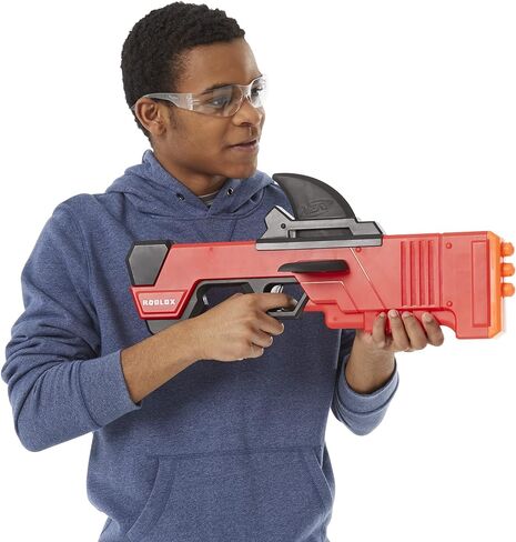 NERF Roblox MM2: Shark Seeker Dart Blaster، Shark-Fin Priming، 3 سهام ضخمة، رمز لفتح العنصر الافتراضي داخل اللعبة in Saudi Arabia