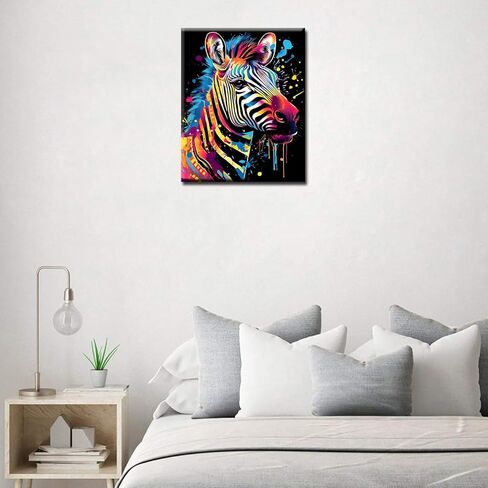 Tucocoo Graffiti Deer Paint by Numbers Kits with Brushes and Acrylic Pigment on Canvas Painting for Adults, Animal Realistic Cartoon Style Colourful for Home Wall Decor Gifts 16''x20'' (DIY Framed) in Kuwait