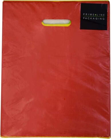 أكياس البضائع - 100 عبوة 100 كيس من البلاستيك مقاس 12 × 15 بوصة بحجم 1.25 مل للأعمال الصغيرة، وحقائب تسوق للبيع بالتجزئة متعددة الألوان مع مقابض بكميات كبيرة للبوتيكات والمتاجر وحفلات أعياد ميلاد الأطفال والهدايا والأشياء الجيدة، شكرًا لك in Kuwait