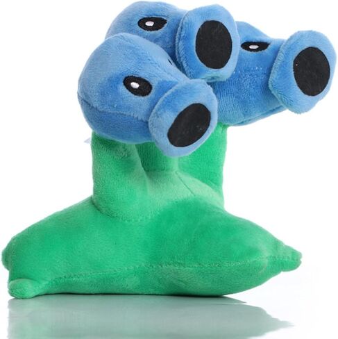 JHESAO 7" Pea Plants and Zombies vs Peashooter Plush Toys Threepeater PVZ Plush 1 2 Stuffed Soft Doll Three-Heads Ice Pea Toy New in Saudi Arabia