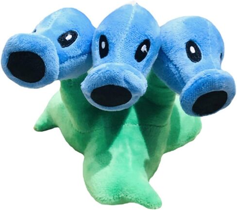 JHESAO 7" Pea Plants and Zombies vs Peashooter Plush Toys Threepeater PVZ Plush 1 2 Stuffed Soft Doll Three-Heads Ice Pea Toy New in Saudi Arabia