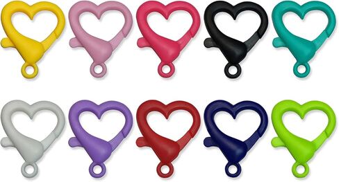 50 قطعة من مشابك مخلب جراد البحر، خطافات مشبكية لطيفة على شكل قلب من SIKFON لمحفظة بطاقة الهوية وسحاب سحب الحرف اليدوية سلسلة مفاتيح وحلقة مفاتيح وإكسسوارات ألعاب (متعددة الألوان) in Kuwait