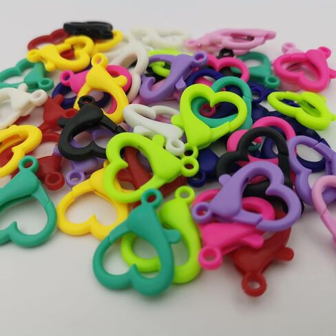 50 قطعة من مشابك مخلب جراد البحر، خطافات مشبكية لطيفة على شكل قلب من SIKFON لمحفظة بطاقة الهوية وسحاب سحب الحرف اليدوية سلسلة مفاتيح وحلقة مفاتيح وإكسسوارات ألعاب (متعددة الألوان) in Kuwait