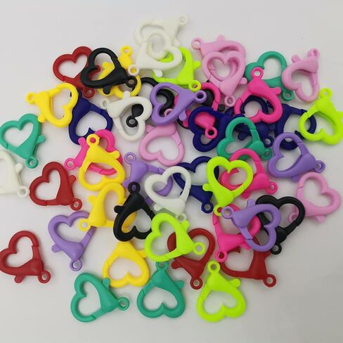50 قطعة من مشابك مخلب جراد البحر، خطافات مشبكية لطيفة على شكل قلب من SIKFON لمحفظة بطاقة الهوية وسحاب سحب الحرف اليدوية سلسلة مفاتيح وحلقة مفاتيح وإكسسوارات ألعاب (متعددة الألوان) in Kuwait