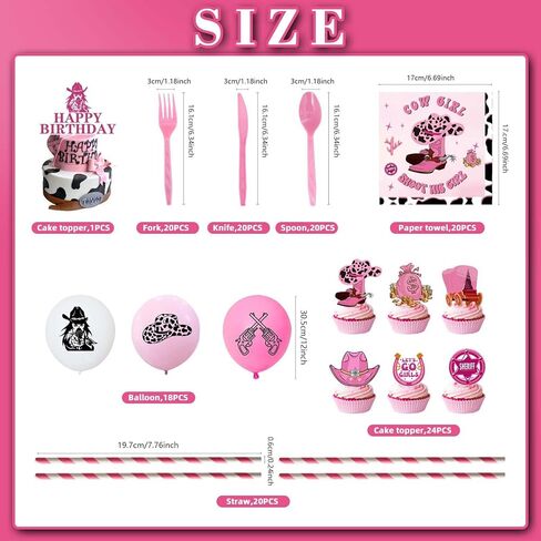 Party Supplies for Western Cowboy Jazz Hat Wind Theme Birthday Party Decoration Set Pull Flag Cake Insert Sign Balloon Tablecloth Dinner Plates Cups Straws Paper Towels for 20 Guests in Kuwait