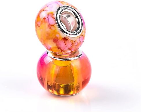 100 قطعة من الخرز الحرفي الأوروبي المتنوع ذو الفتحة الكبيرة والكريستال خرز فاصل ملون وخرز فضي عتيق وخرز أوروبي من حجر الراين لصنع المجوهرات وقلادة DIY (سيام) in Kuwait