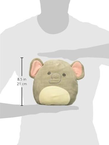 SQUISHMALLOW 8-inch Emma the Baby Elephant with Rattle Children's Plush Toy Pillow, Gray, 8-inch in Saudi Arabia