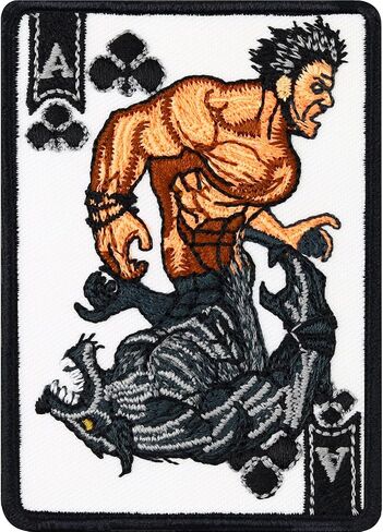 Werewolf Patch Ace Card Premium Werewolf Badge | Embroidered Card Game Fighter Iron-on/sew on | Upgrade Clothing Designer Patches for Jeans, Jackets, Backpacks, Hats, Shirts - 2.36X3.14 in in Saudi Arabia