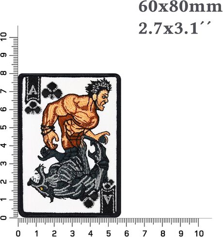 Werewolf Patch Ace Card Premium Werewolf Badge | Embroidered Card Game Fighter Iron-on/sew on | Upgrade Clothing Designer Patches for Jeans, Jackets, Backpacks, Hats, Shirts - 2.36X3.14 in in Saudi Arabia