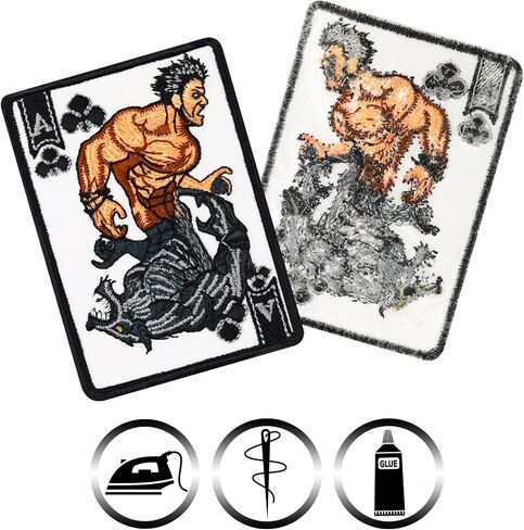Werewolf Patch Ace Card Premium Werewolf Badge | Embroidered Card Game Fighter Iron-on/sew on | Upgrade Clothing Designer Patches for Jeans, Jackets, Backpacks, Hats, Shirts - 2.36X3.14 in in Saudi Arabia