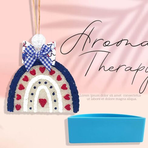 Rainbow Heart Car Freshie Mold, Rifanda Car Freshie Silicone Mold for Aroma Beads, Car Freshies Supplies, Soap Candle Wax Clay Plaster Mold for DIY Epoxy Resin Craft, Valentine’s Day, Home Decoration in Kuwait