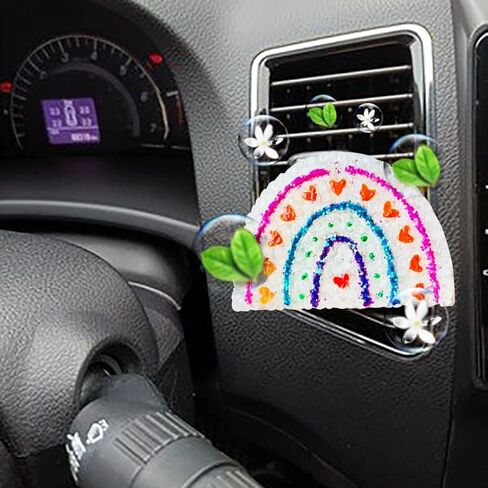 Rainbow Heart Car Freshie Mold, Rifanda Car Freshie Silicone Mold for Aroma Beads, Car Freshies Supplies, Soap Candle Wax Clay Plaster Mold for DIY Epoxy Resin Craft, Valentine’s Day, Home Decoration in Kuwait