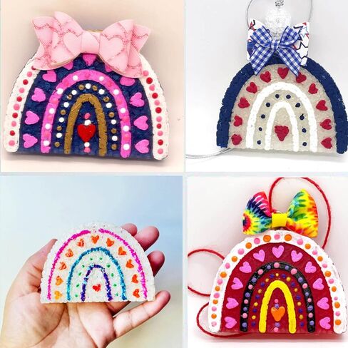 Rainbow Heart Car Freshie Mold, Rifanda Car Freshie Silicone Mold for Aroma Beads, Car Freshies Supplies, Soap Candle Wax Clay Plaster Mold for DIY Epoxy Resin Craft, Valentine’s Day, Home Decoration in Kuwait