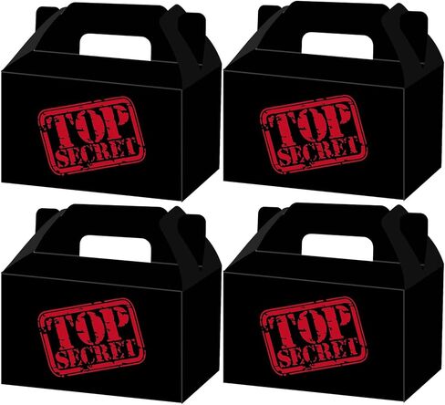16 قطعة من صناديق هدايا الحفلات من توب سيكريت مع مقبض لغرف الهروب وهدايا الحفلات والطوابع السرية وأنشطة الفريق، صناديق هدايا عيد ميلاد سري للغاية ولوازم تزيين حفلات التجسس in Kuwait