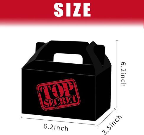 16 قطعة من صناديق هدايا الحفلات من توب سيكريت مع مقبض لغرف الهروب وهدايا الحفلات والطوابع السرية وأنشطة الفريق، صناديق هدايا عيد ميلاد سري للغاية ولوازم تزيين حفلات التجسس in Kuwait