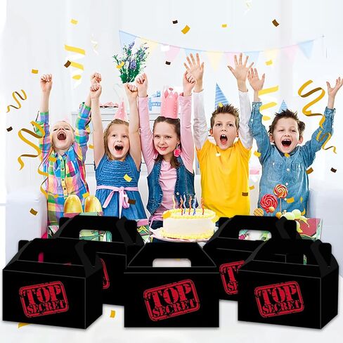 16 قطعة من صناديق هدايا الحفلات من توب سيكريت مع مقبض لغرف الهروب وهدايا الحفلات والطوابع السرية وأنشطة الفريق، صناديق هدايا عيد ميلاد سري للغاية ولوازم تزيين حفلات التجسس in Kuwait