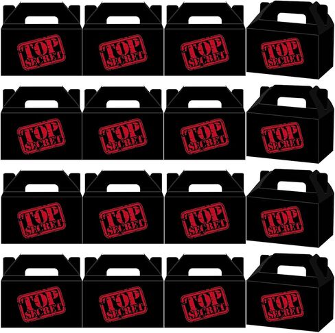 16 قطعة من صناديق هدايا الحفلات من توب سيكريت مع مقبض لغرف الهروب وهدايا الحفلات والطوابع السرية وأنشطة الفريق، صناديق هدايا عيد ميلاد سري للغاية ولوازم تزيين حفلات التجسس in Kuwait