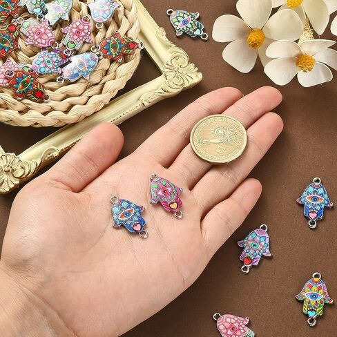 DanLingJewelry 30Pcs Random Color Travel Charms Ship Wheel Anchor Charms Enamel Anchor Charms for Jewelry Making Crafts in Saudi Arabia