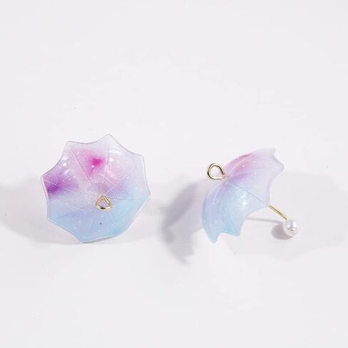 18 Pcs 6 Colors Acrylic Umbrella Charms Pendant Mini Pearl Umbrella Pendant Brass Ring Umbrella Pendant for Earrings Necklace Making Craft Accessories in Kuwait