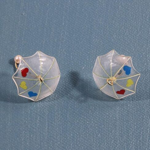 18 Pcs 6 Colors Acrylic Umbrella Charms Pendant Mini Pearl Umbrella Pendant Brass Ring Umbrella Pendant for Earrings Necklace Making Craft Accessories in Kuwait