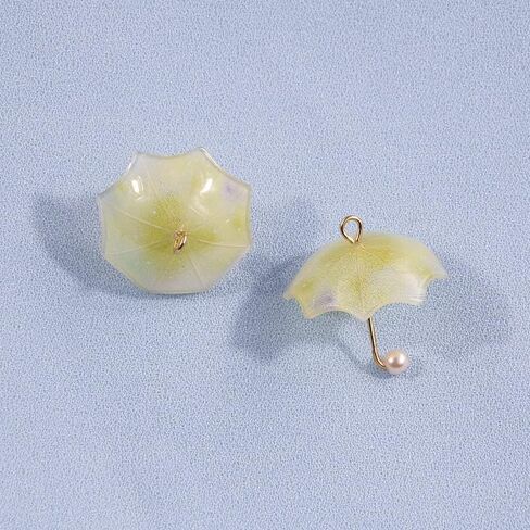 18 Pcs 6 Colors Acrylic Umbrella Charms Pendant Mini Pearl Umbrella Pendant Brass Ring Umbrella Pendant for Earrings Necklace Making Craft Accessories in Kuwait