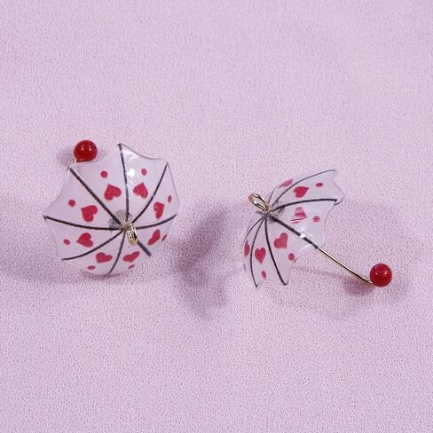 18 Pcs 6 Colors Acrylic Umbrella Charms Pendant Mini Pearl Umbrella Pendant Brass Ring Umbrella Pendant for Earrings Necklace Making Craft Accessories in Kuwait