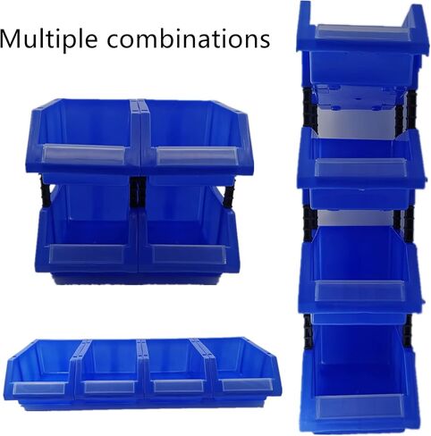 منظم قطع أدوات 4 قطع من شركة دويتكس، رف من قطع أجزاء صلبة للفم المائل، صناديق تخزين متعددة الاستخدامات، منظم الخرز، تخزين الحرف اليدوية، أزرق in Kuwait