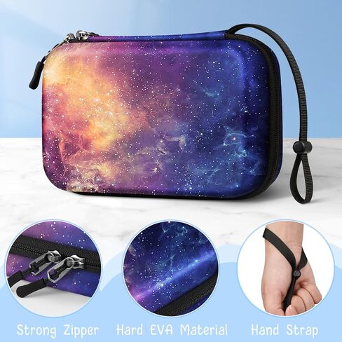 CaseBot Cards Case Compatible with PM TCG Cards, Hard Shell Shockproof Game Card Storage Holder Fits Up to 320 Cards with 2 Removable Dividers and Hand Strap, Galaxy in Kuwait