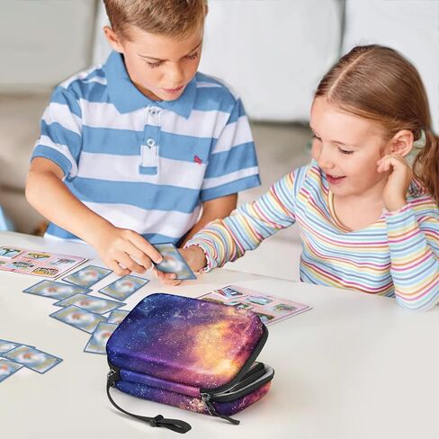 CaseBot Cards Case Compatible with PM TCG Cards, Hard Shell Shockproof Game Card Storage Holder Fits Up to 320 Cards with 2 Removable Dividers and Hand Strap, Galaxy in Kuwait