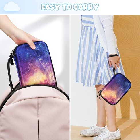 CaseBot Cards Case Compatible with PM TCG Cards, Hard Shell Shockproof Game Card Storage Holder Fits Up to 320 Cards with 2 Removable Dividers and Hand Strap, Galaxy in Kuwait