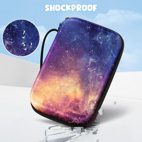 CaseBot Cards Case Compatible with PM TCG Cards, Hard Shell Shockproof Game Card Storage Holder Fits Up to 320 Cards with 2 Removable Dividers and Hand Strap, Galaxy in Kuwait