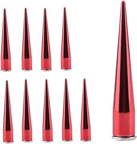 10Pcs 7×40mm/ 0.3 * 1.6in Metal Spike Rivets and Studs Screw Cool Punk Cone Spikes for DIY Leather Jacket Pet Craft Clothing (Red) in Saudi Arabia