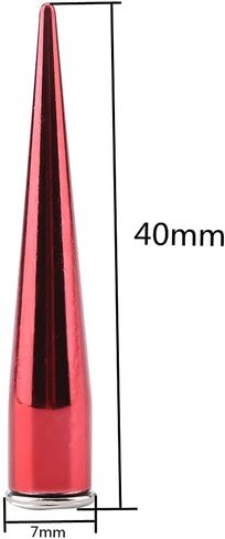 10Pcs 7×40mm/ 0.3 * 1.6in Metal Spike Rivets and Studs Screw Cool Punk Cone Spikes for DIY Leather Jacket Pet Craft Clothing (Red) in Saudi Arabia