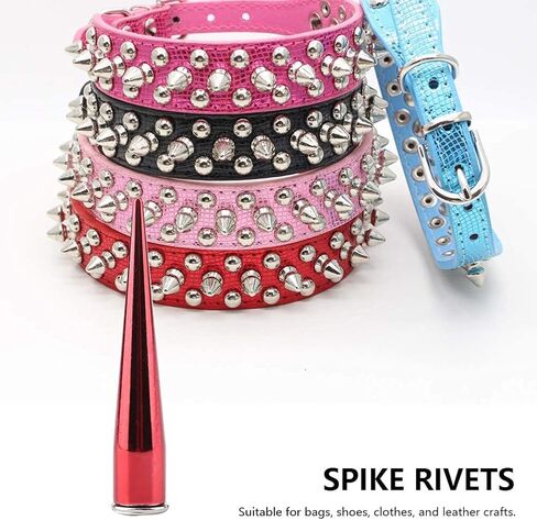 10Pcs 7×40mm/ 0.3 * 1.6in Metal Spike Rivets and Studs Screw Cool Punk Cone Spikes for DIY Leather Jacket Pet Craft Clothing (Red) in Saudi Arabia