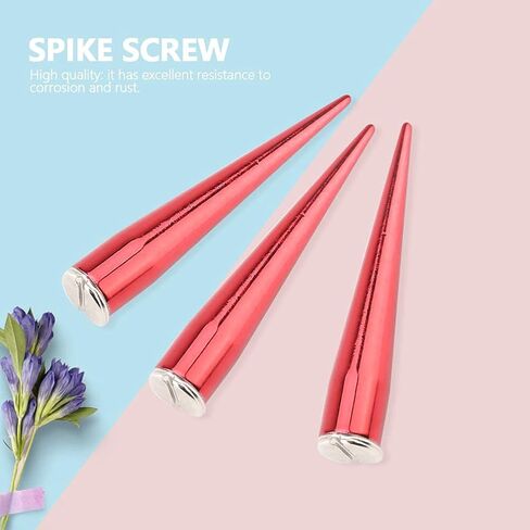 10Pcs 7×40mm/ 0.3 * 1.6in Metal Spike Rivets and Studs Screw Cool Punk Cone Spikes for DIY Leather Jacket Pet Craft Clothing (Red) in Saudi Arabia
