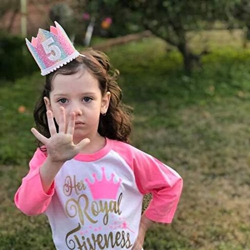 Baby 5th Birthday Rainbow Hat - Soft Rainbow Birthday Crown hat, Baby Birthday Photo Props, Mini Rainbow Crown Party Decorations. in Saudi Arabia
