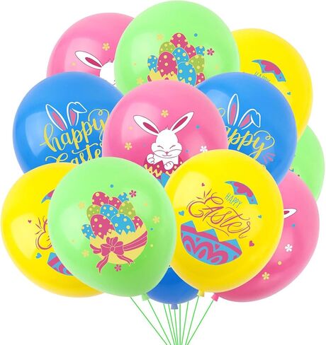 Easter Balloons Easter Decoration 12 Inch Easter Latex Balloons for Easter Themed Latex Balloons Party Balloons For Party Supplies Arch Decorations Party Sets-12 PCS in Kuwait
