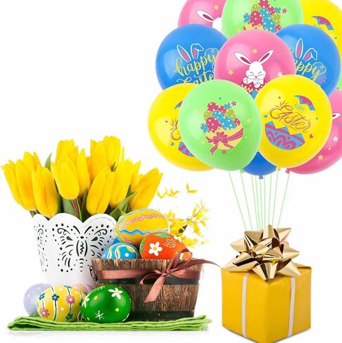 Easter Balloons Easter Decoration 12 Inch Easter Latex Balloons for Easter Themed Latex Balloons Party Balloons For Party Supplies Arch Decorations Party Sets-12 PCS in Kuwait