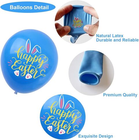 Easter Balloons Easter Decoration 12 Inch Easter Latex Balloons for Easter Themed Latex Balloons Party Balloons For Party Supplies Arch Decorations Party Sets-12 PCS in Kuwait