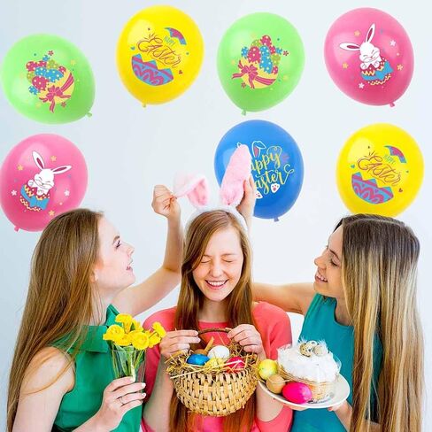 Easter Balloons Easter Decoration 12 Inch Easter Latex Balloons for Easter Themed Latex Balloons Party Balloons For Party Supplies Arch Decorations Party Sets-12 PCS in Kuwait